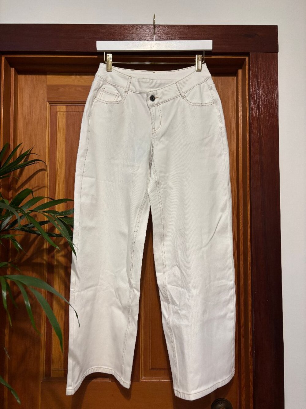 Halara Flex™ Asymmetric Low Rise Zipper Pockets Baggy Wide Leg Washed Casual J - Picture 13 of 14